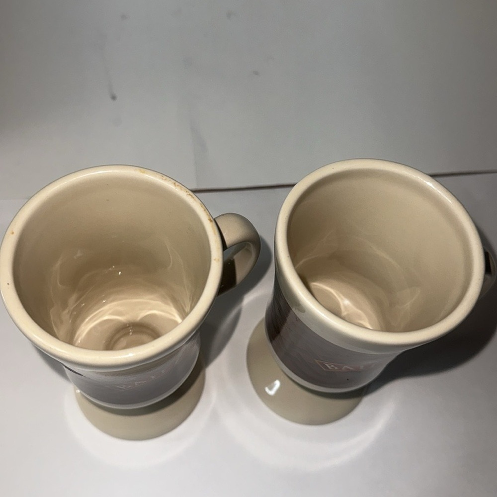 Baileys Irish Cream Coffee‎ Mugs Cup Pedestal Foot Ceramic Set of 2 Vintage - Picture 5 of 6